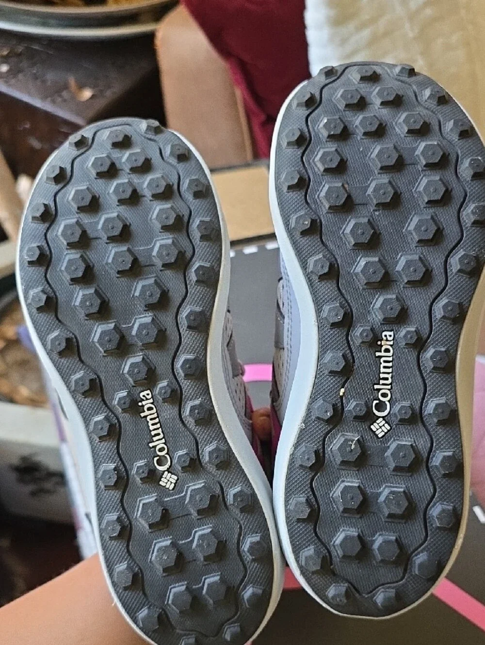 Columbia Light Gray and Pink Kids' Athletic Shoes